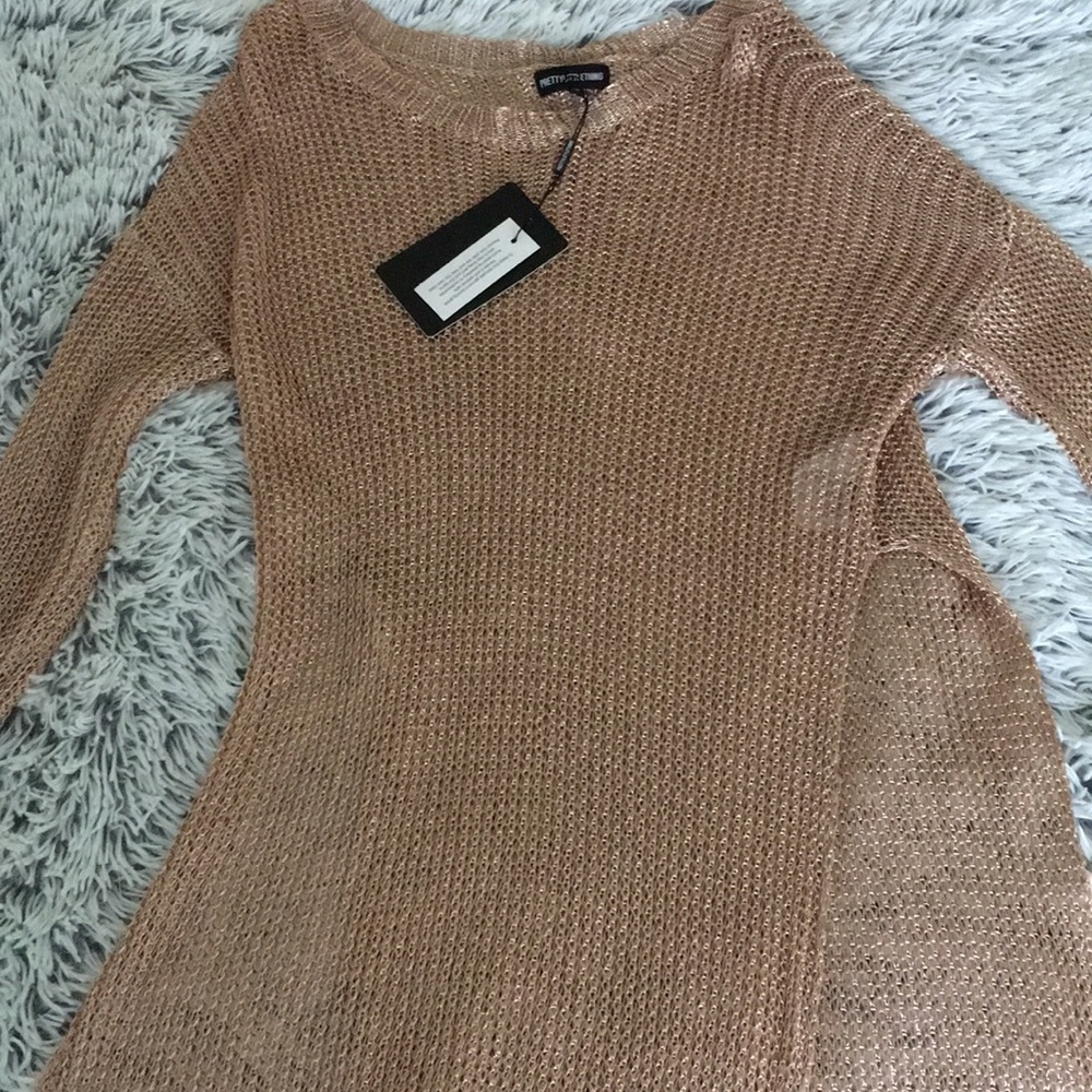Margarita metallic rosegold knitted split oversize